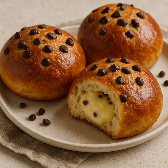 Chocolate Chip Vanilla Custard Brioches