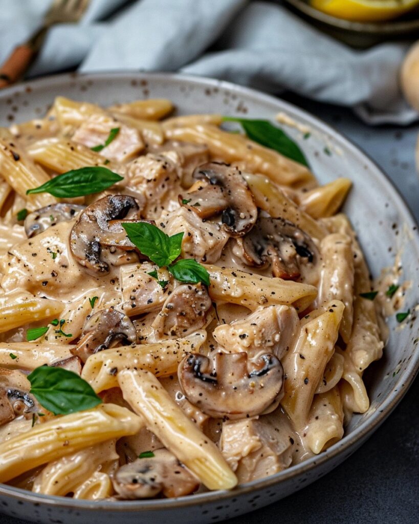Cheesy Mushroom Pasta with Breadcrumbs