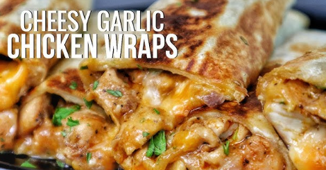 Cheesy Garlic Chicken Wraps